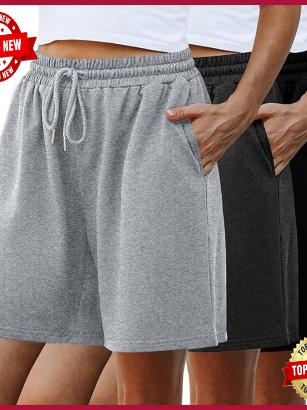 Loose Fit Athletic Shorts with Pockets Plus Size Available
